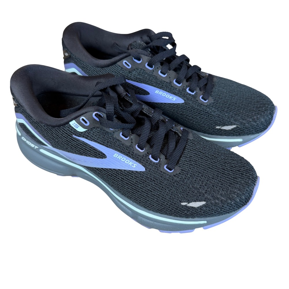 Brooks Ghost 15 Womens Running Shoes Black Purple 1203801B011 Size 6.5